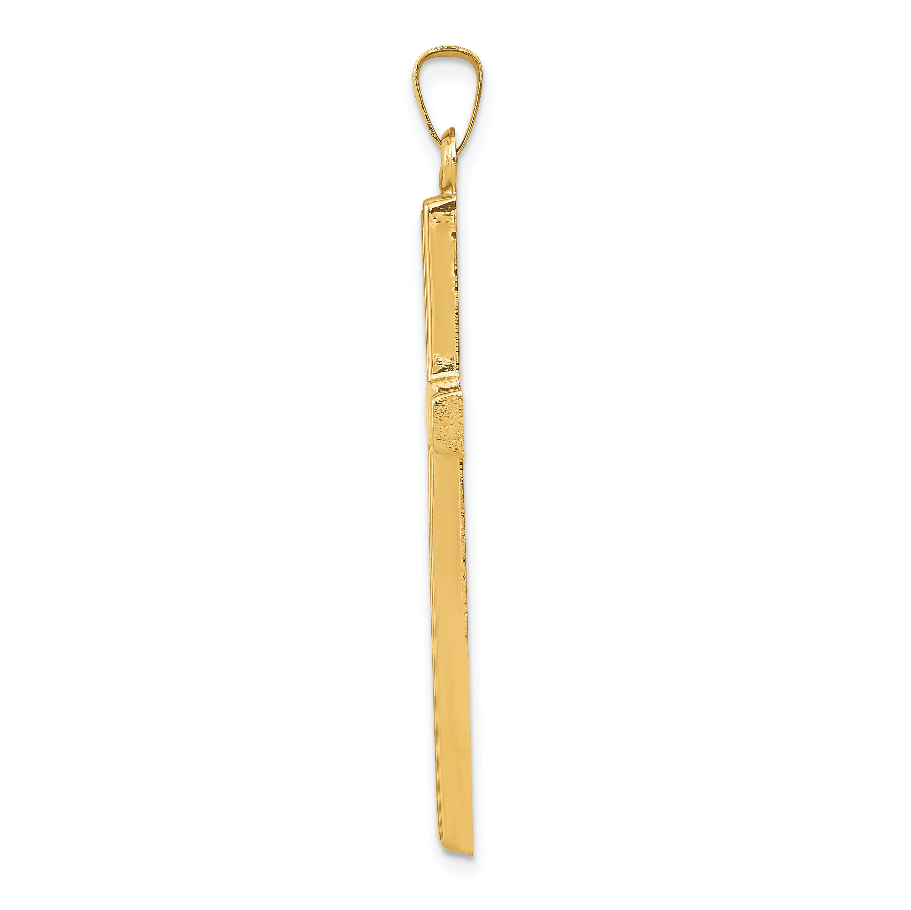 14k Hollow Cross Pendant