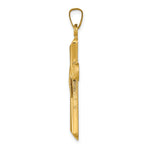 14K Two-Tone Hollow Cross w/Drape Pendant