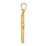 14k Hollow Latin Cross Pendant