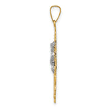 14k Two-tone Cara Vaca Crucifix Pendant