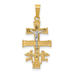 14k Two-tone Cara Vaca Crucifix Pendant