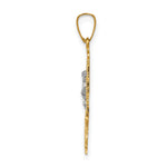 14k Two-tone Cara Vaca Crucifix Pendant