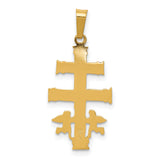 14k Two-tone Cara Vaca Crucifix Pendant