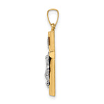 14k Two-tone INRI Crucifix Pendant