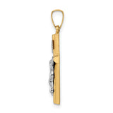 14k Two-tone INRI Crucifix Pendant