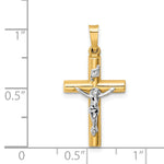 14k Two-tone INRI Crucifix Pendant