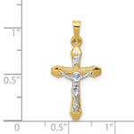 14k Two-tone INRI Hollow Crucifix Pendant