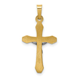 14k Two-tone INRI Hollow Crucifix Pendant