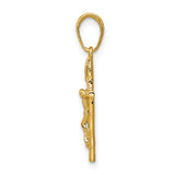 14k INRI Hollow Crucifix Pendant