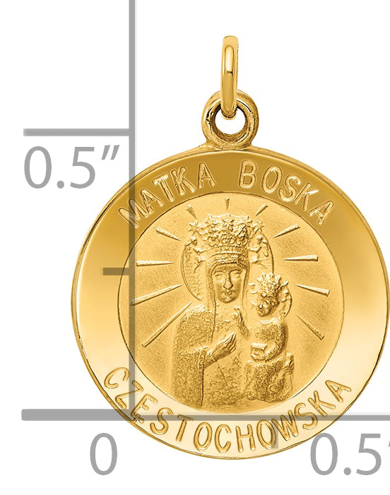 14k Matka Boska Medal Charm
