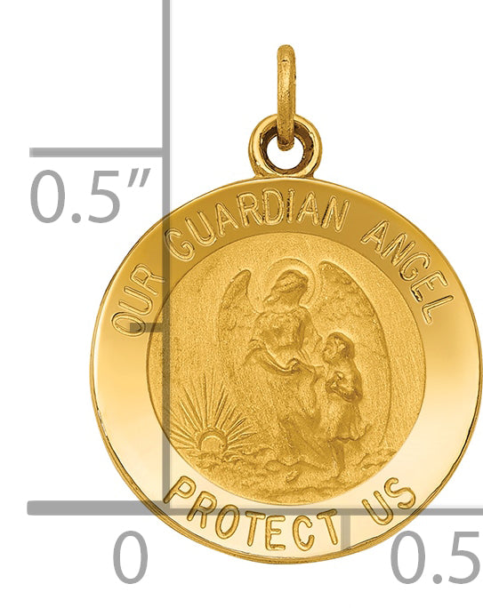 14k Guardian Angel Medal Charm