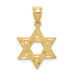 14k Solid Satin Star of David Charm