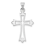 14k White Gold Budded Cross Pendant