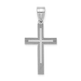 14k White Laser Etched Cross Charm
