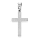 14k White Laser Etched Cross Charm