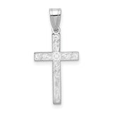 14K White Floral Cross Charm