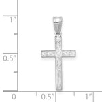 14K White Floral Cross Charm