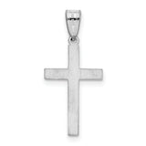 14K White Floral Cross Charm