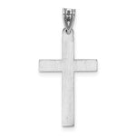 14K White Floral Cross Pendant