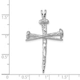 14K White Gold Nail Cross Charm