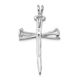 14K White Gold Nail Cross Charm