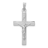 14k White Gold INRI Crucifix Charm