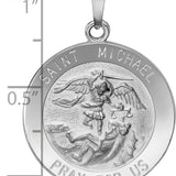 14k White Gold Saint Michael Medal Pendant