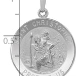 14k White Gold Saint Christopher Medal Pendant