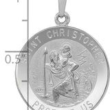 14k White Gold Saint Christopher Medal Pendant