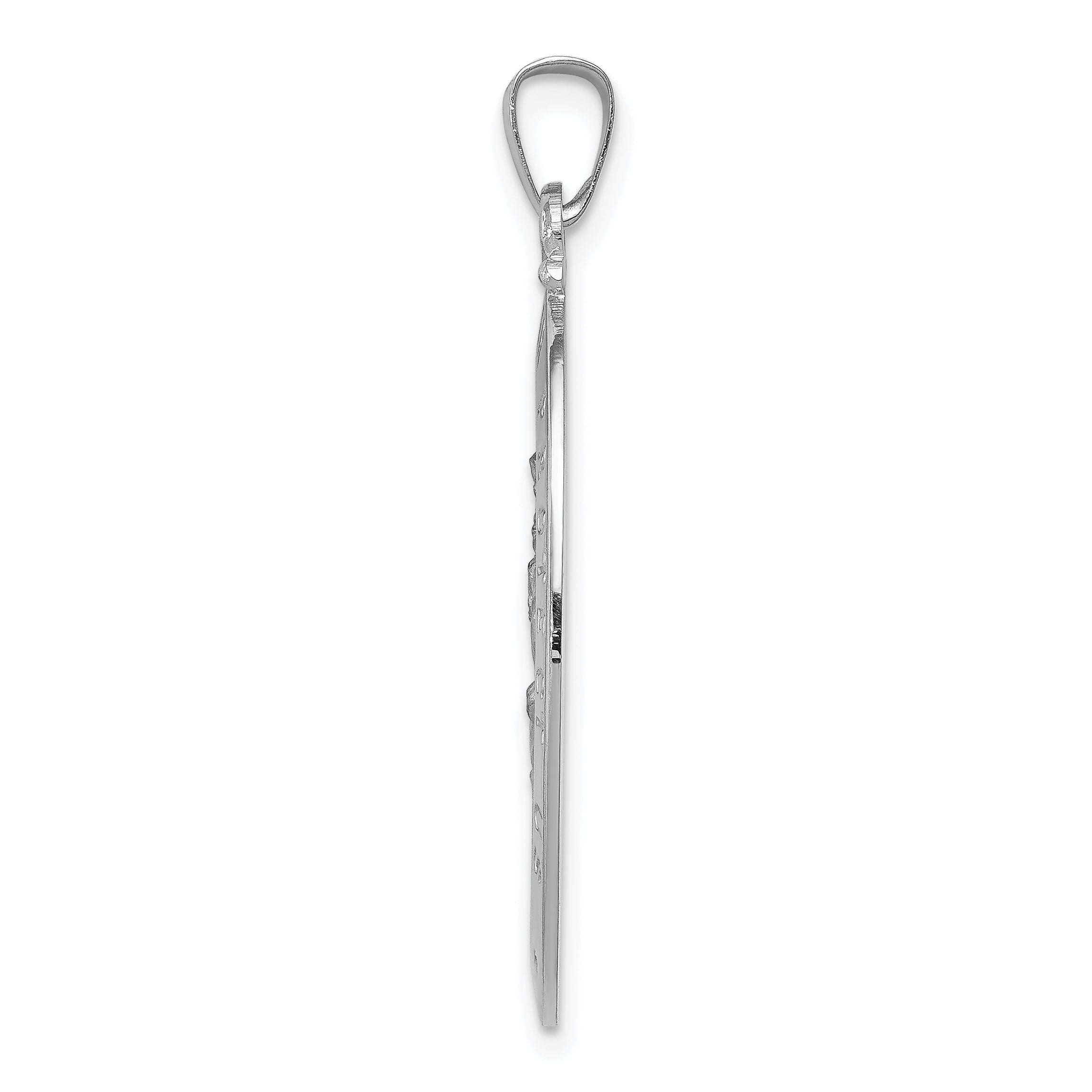 14k White Gold Saint Christopher Medal Pendant