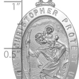 14k White Gold Saint Christopher Medal Pendant