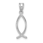 14k White Gold Ichthus Fish Pendant