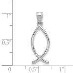 14k White Gold Ichthus Fish Pendant