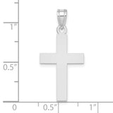 14K White Gold Polished Cross Charm