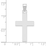 14k White Gold Polished Cross Charm