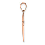 14K Rose Gold Polished Beveled Cross Charm