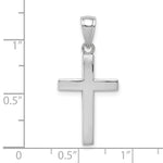 14k White Gold Polished Cross Charm