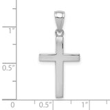 14k White Gold Polished Cross Charm