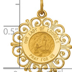 14k Our Lady of Lourdes Medal Pendant