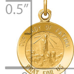 14k Our Lady of Fatima Medal Charm