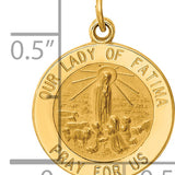 14k Our Lady of Fatima Medal Charm