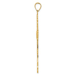 14K Polished Fleur de Lis Cross Pendant