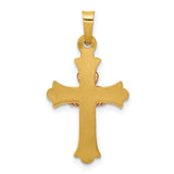14k Two-tone Claddagh Cross Pendant