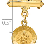 14k Reversible Queen of the Holy Scapular/Sacred Heart Medal Pin