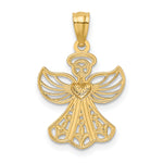 14K w/Rhodium Filigree Angel Pendant