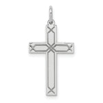 14K White Gold Laser Designed Cross Charm