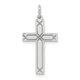 14K White Gold Laser Designed Cross Charm