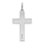 14K White Gold Laser Designed Cross Charm
