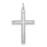 14K White Gold Laser Designed Cross Pendant
