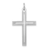 14K White Gold Laser Designed Cross Pendant